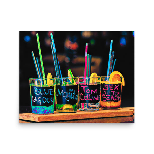 Rainbow Cocktails Poster