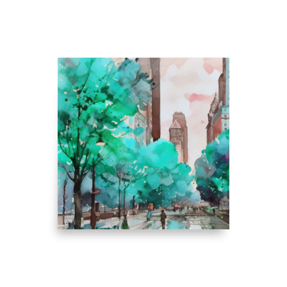 City in Turquoise Poster