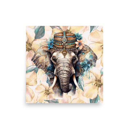 Opheliana Boho Elephant Art Poster