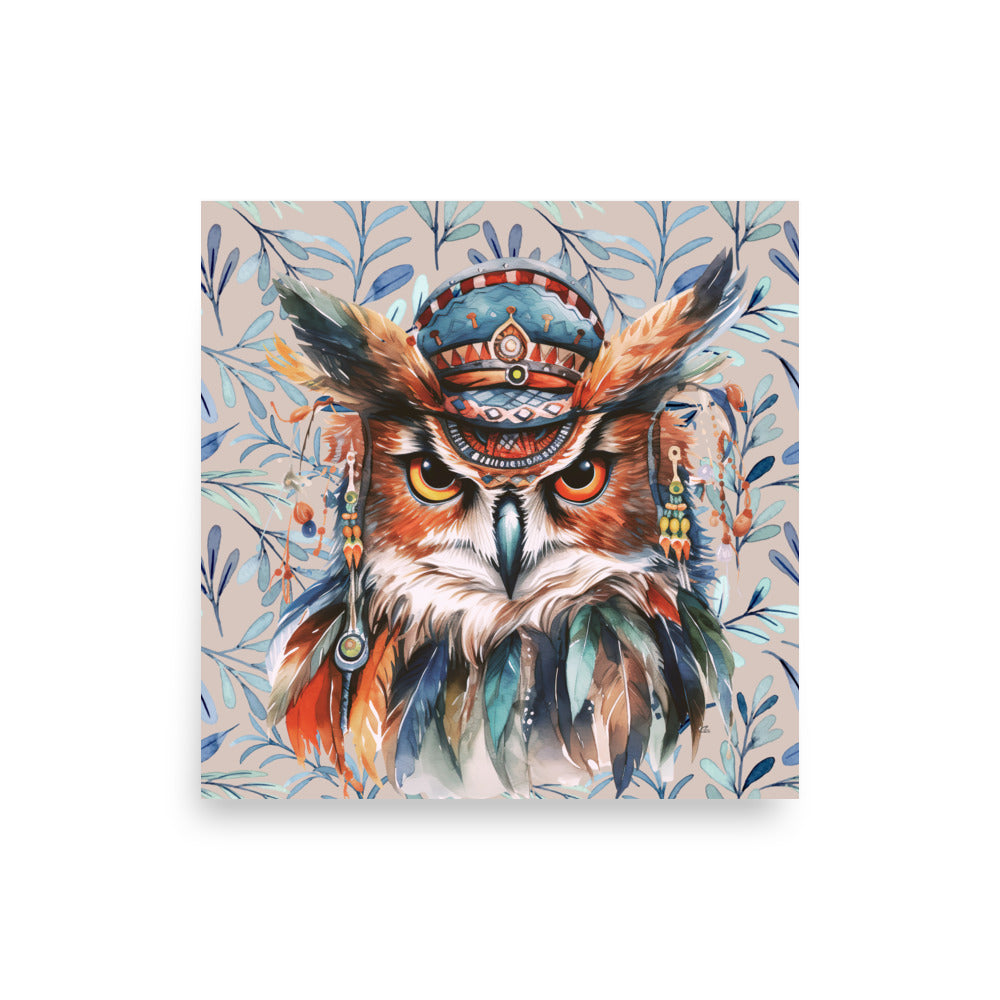 Jess Bohemian Owl Art Poster