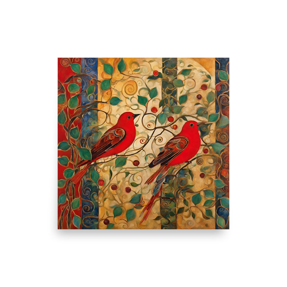 Orvington Red Bird Art Poster