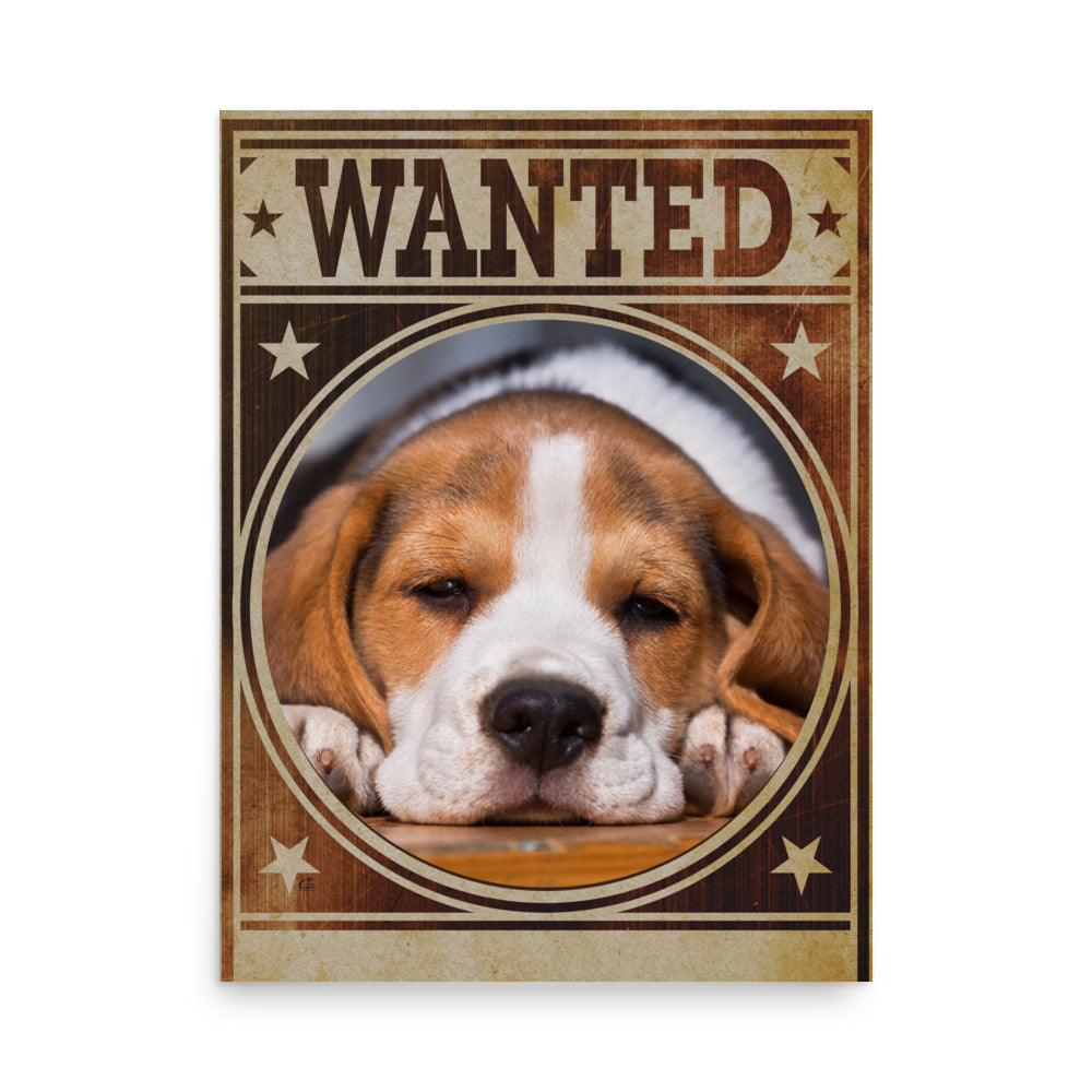 Beagle Mug Shot Wanted Poster