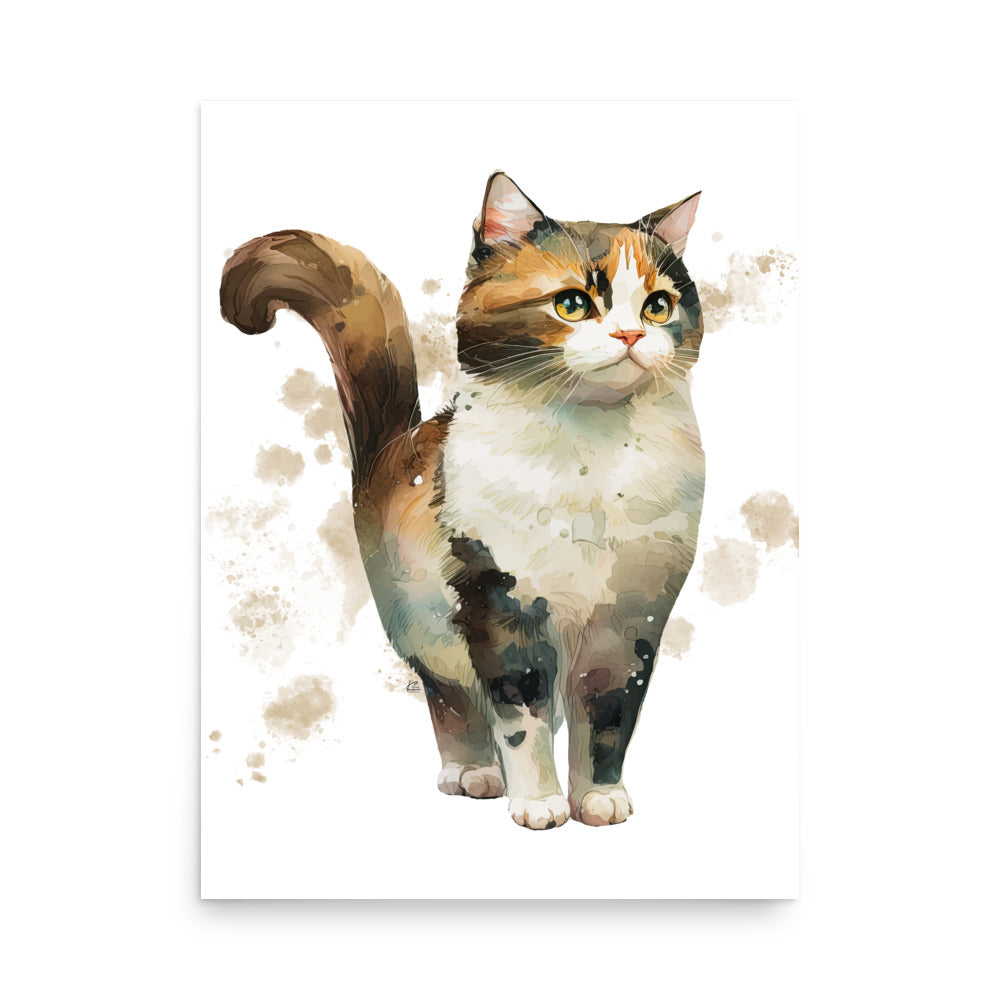 Watercolor Cat Poster