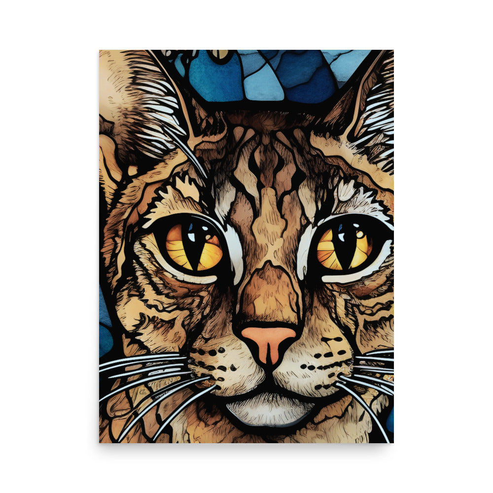 Savannah Cat Abstract Poster