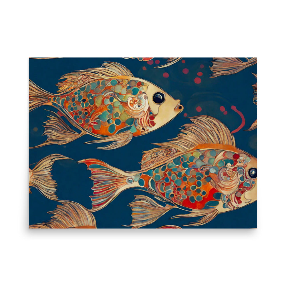 School Day Colorful Carp Poster