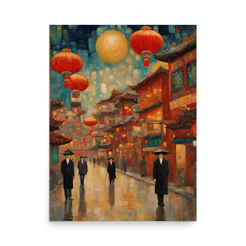 Full Moon Paper Lanterns Poster