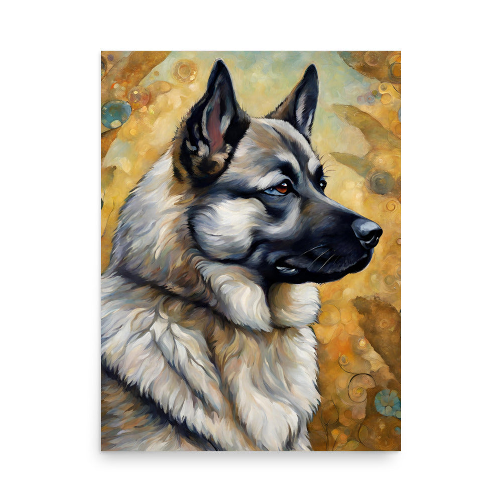 "Finn" Norwegian Elkhound Art Poster