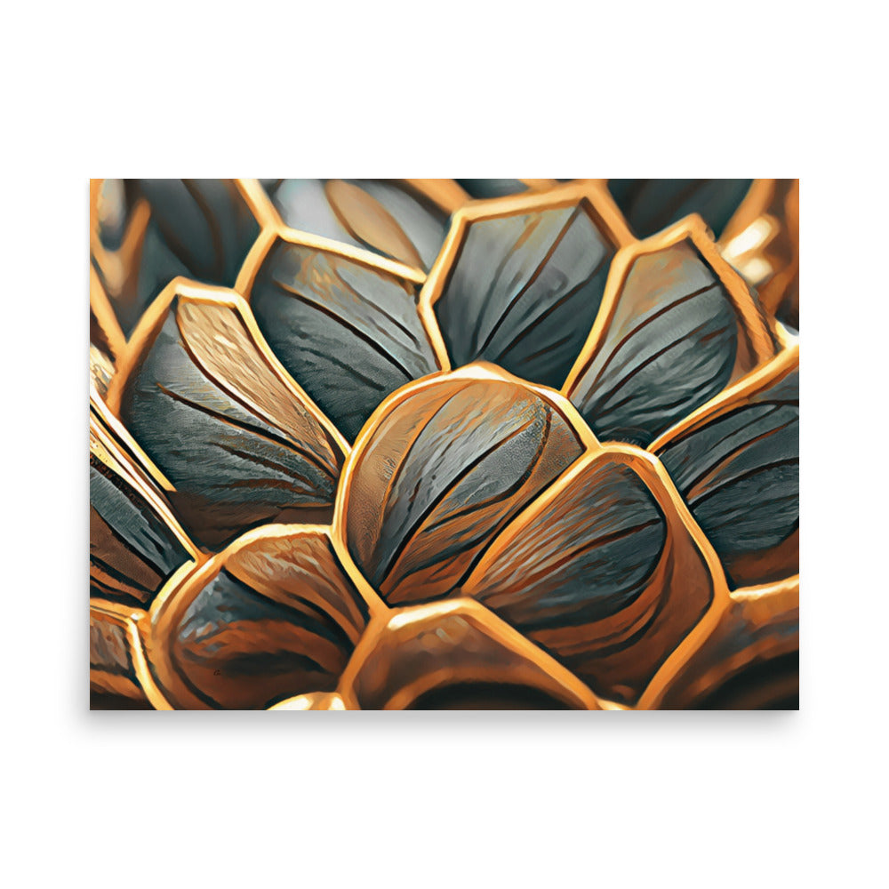 Gilded Pinecone Abstract Art Poster