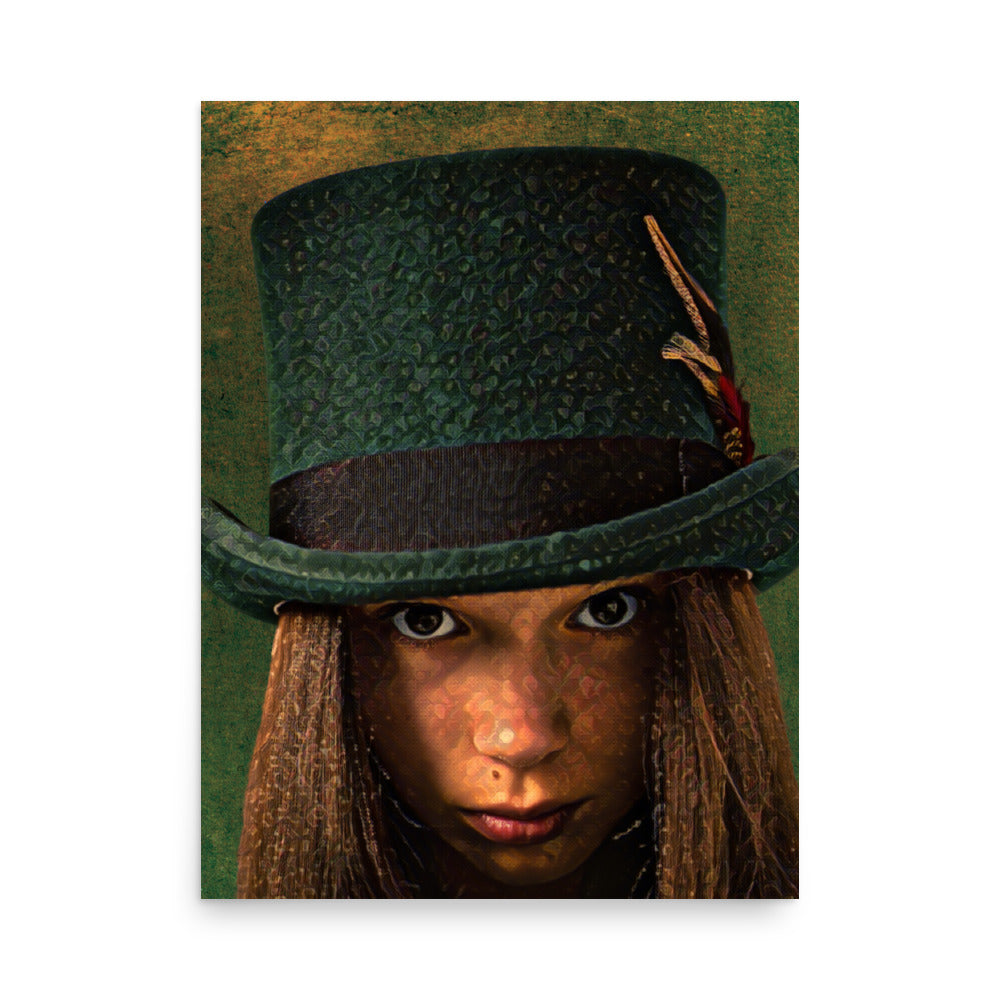 Maeve Girl in Green Top Hat Art Poster