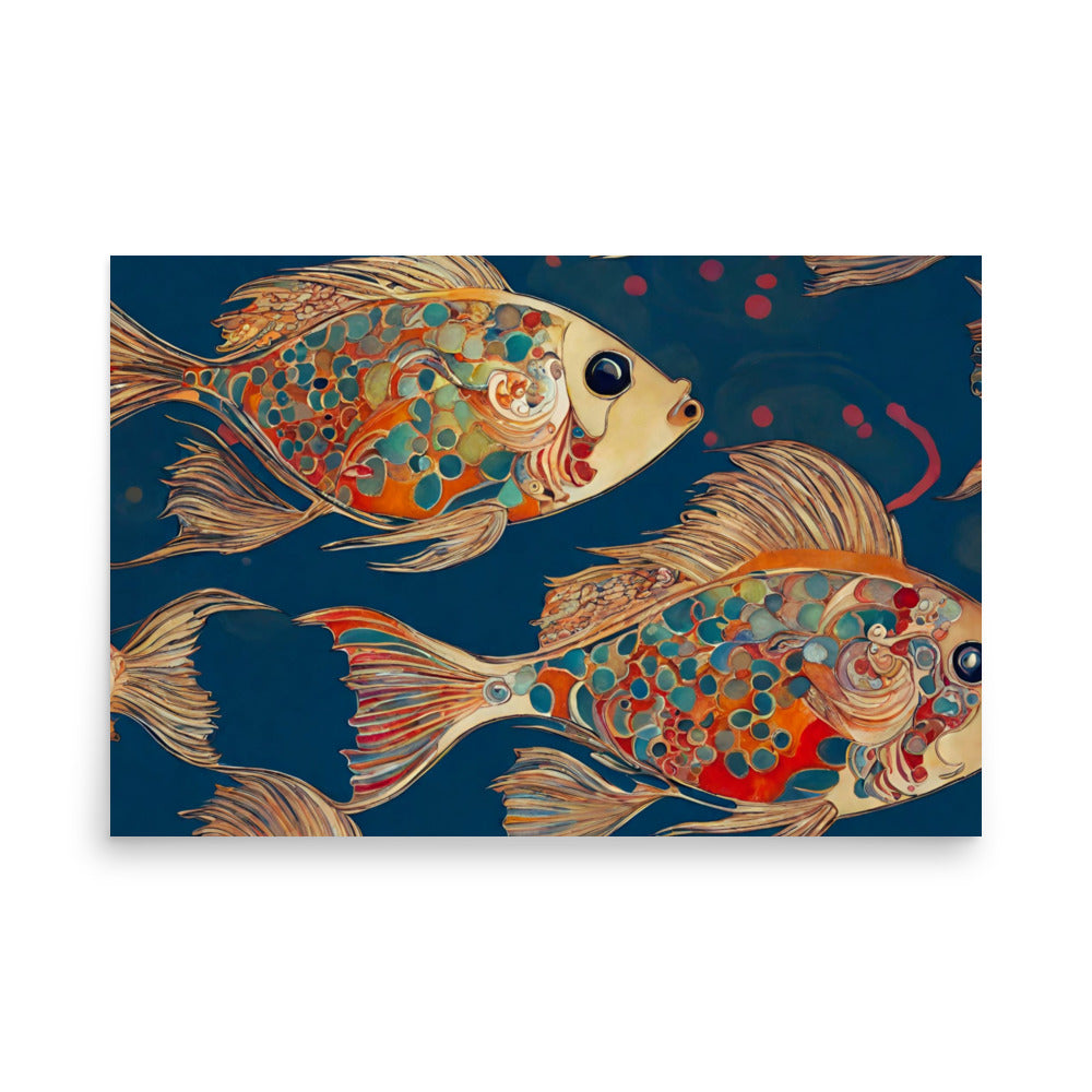 School Day Colorful Carp Poster