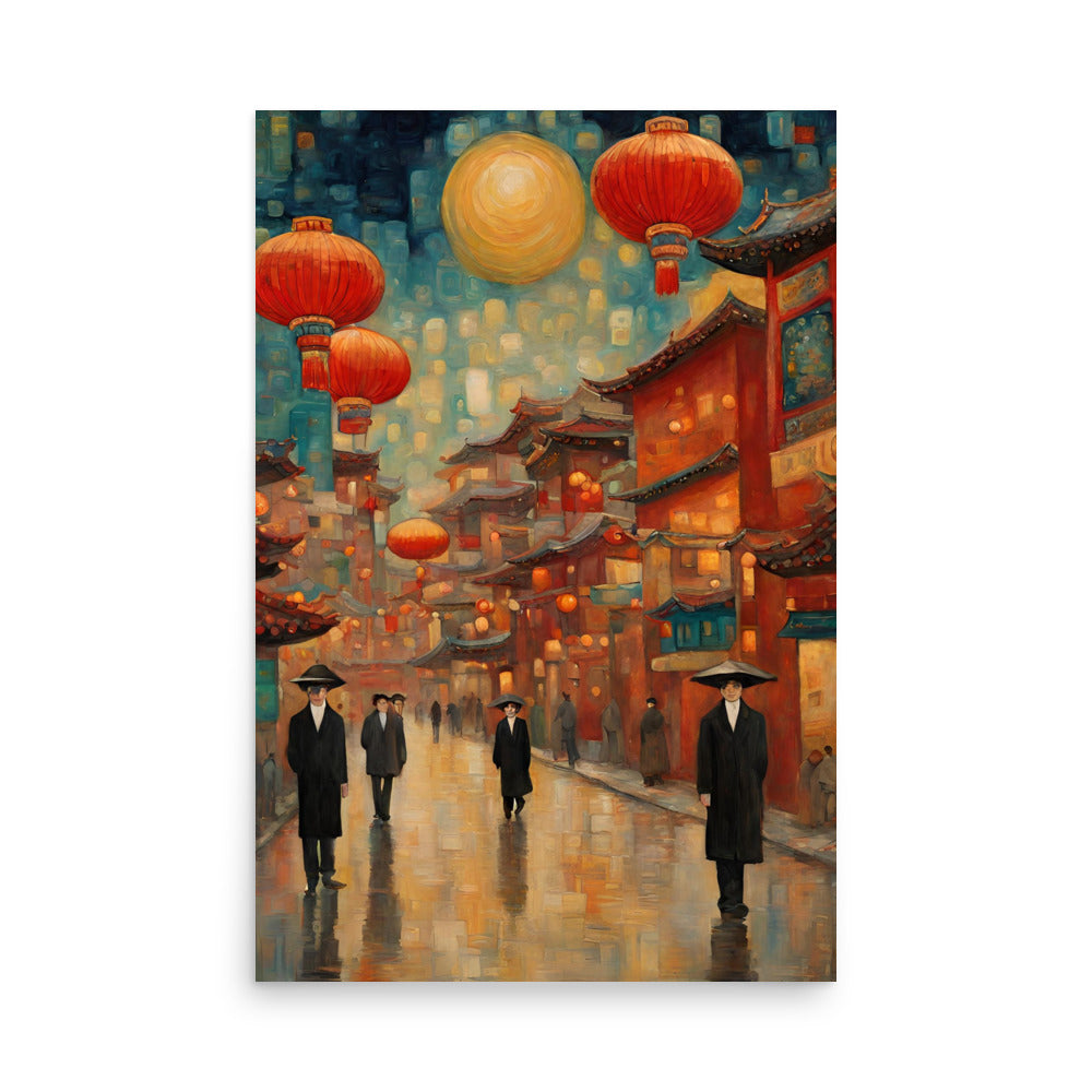 Full Moon Paper Lanterns Poster