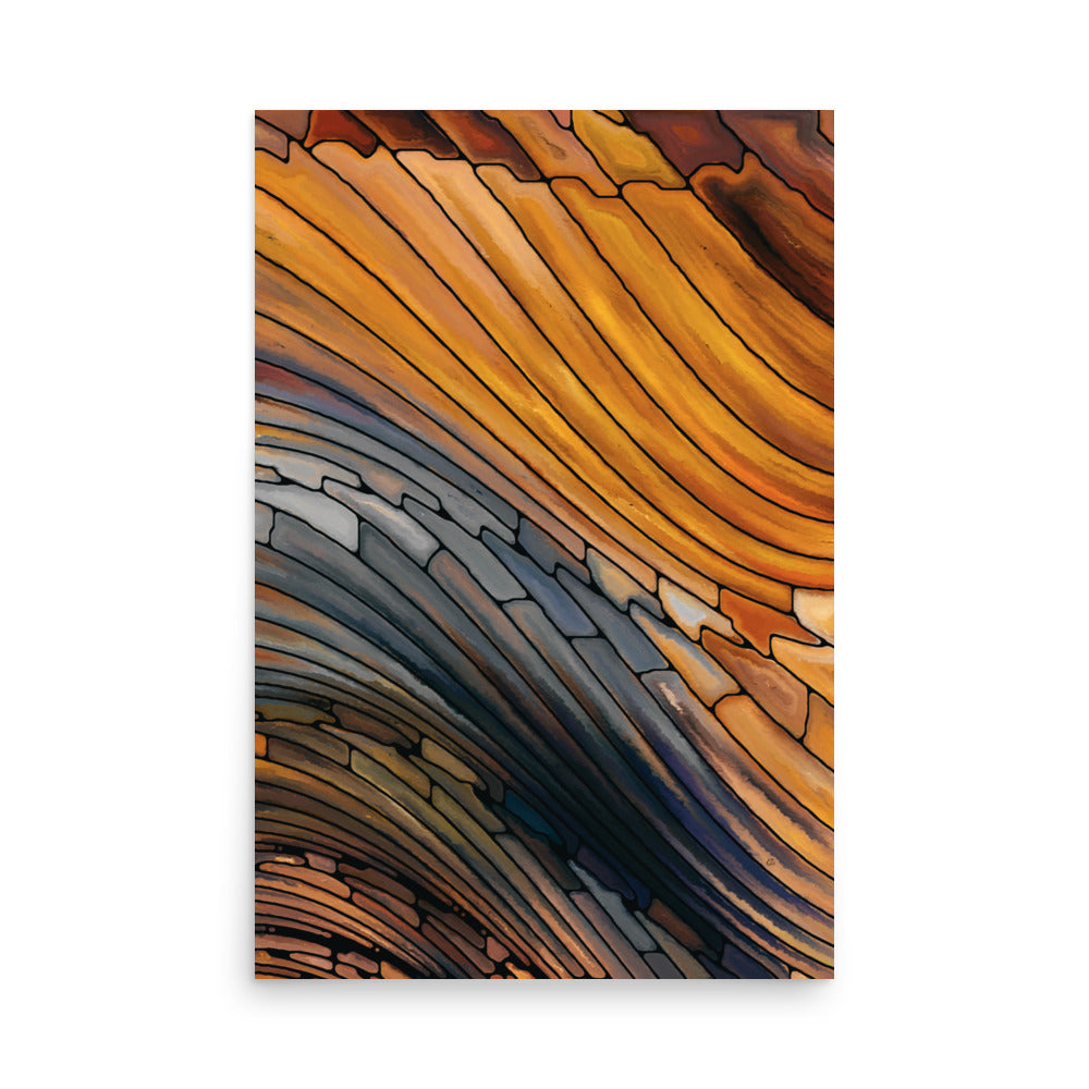 Finicky Abstract Neutral Art Poster