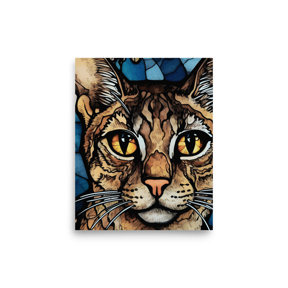 Savannah Cat Abstract Poster