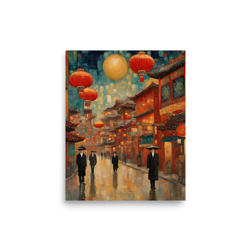 Full Moon Paper Lanterns Poster