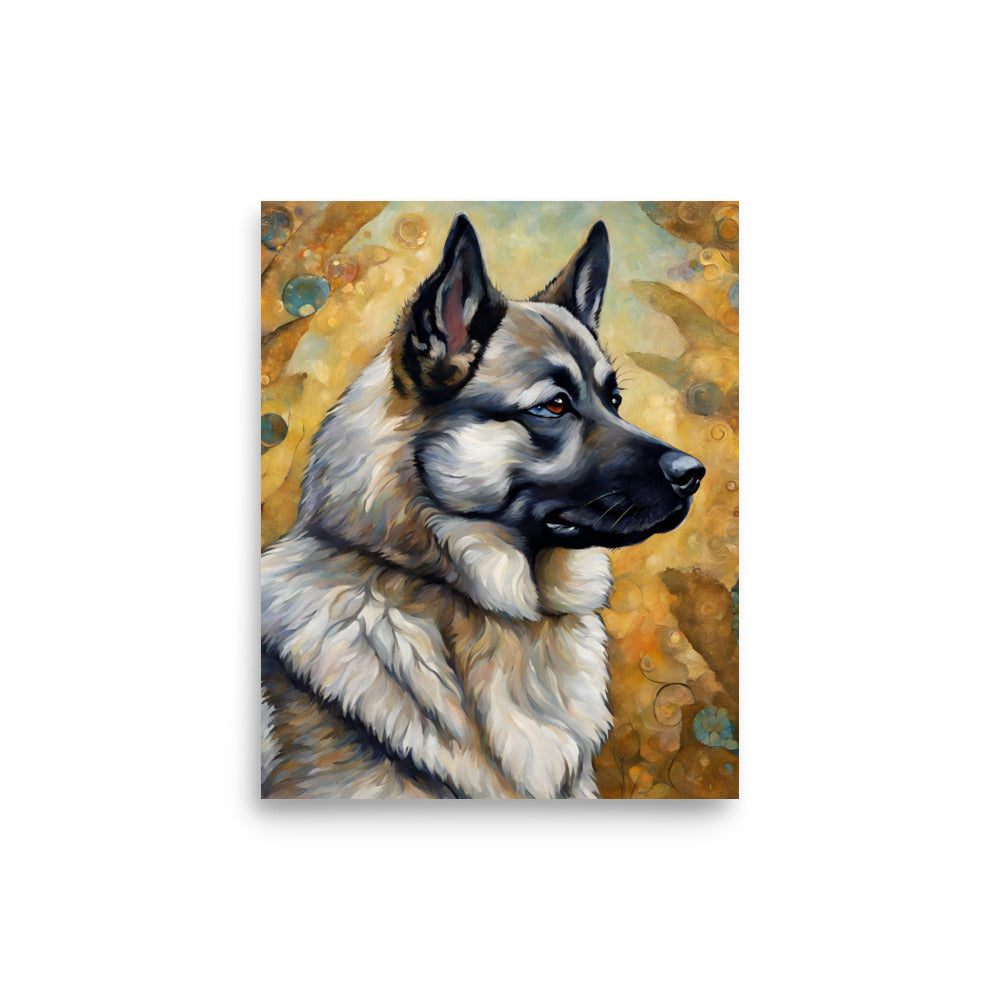 "Finn" Norwegian Elkhound Art Poster