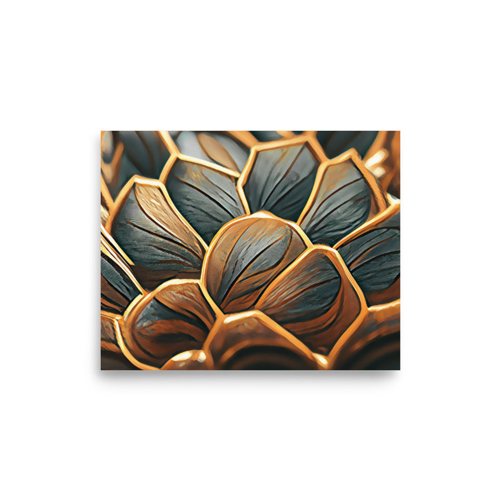 Gilded Pinecone Abstract Art Poster