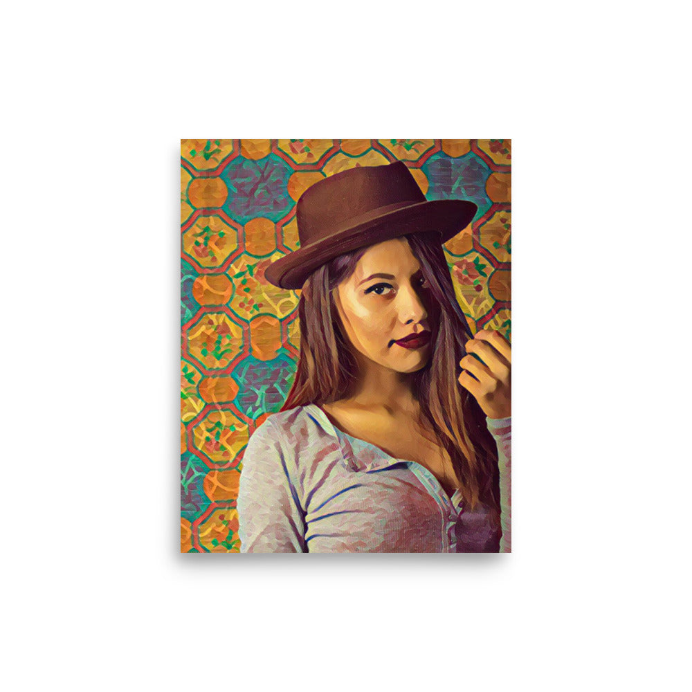 Louisa Latino Woman in Brown Hat Art Poster