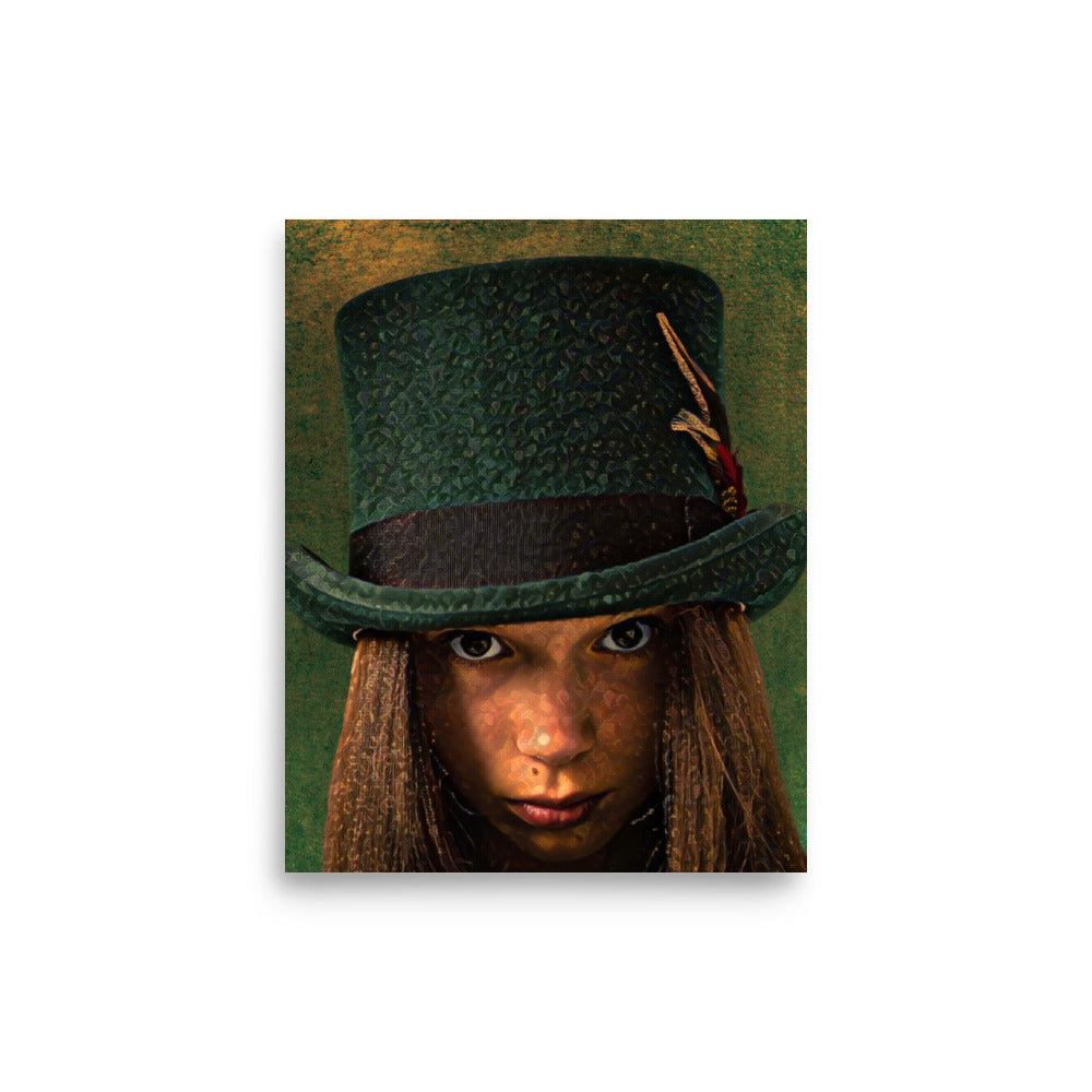 Maeve Girl in Green Top Hat Art Poster