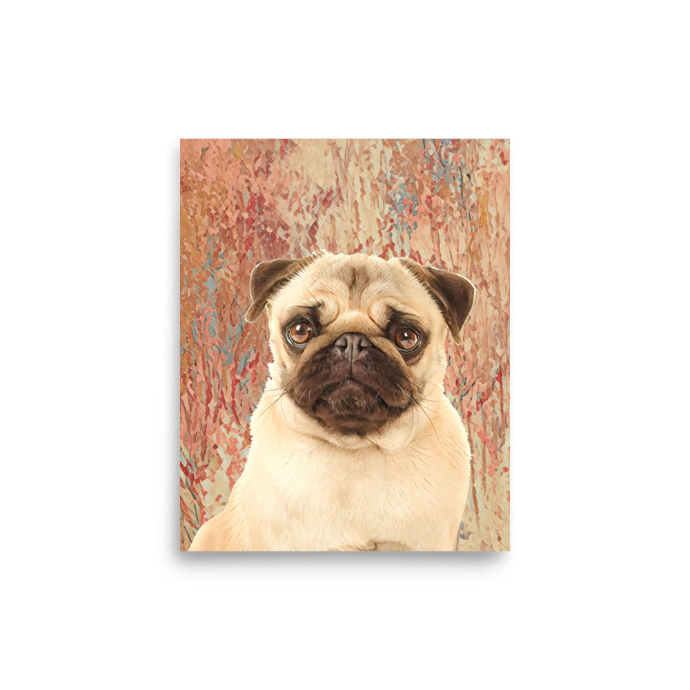 Mug Shot Blonde Pug Art Poster