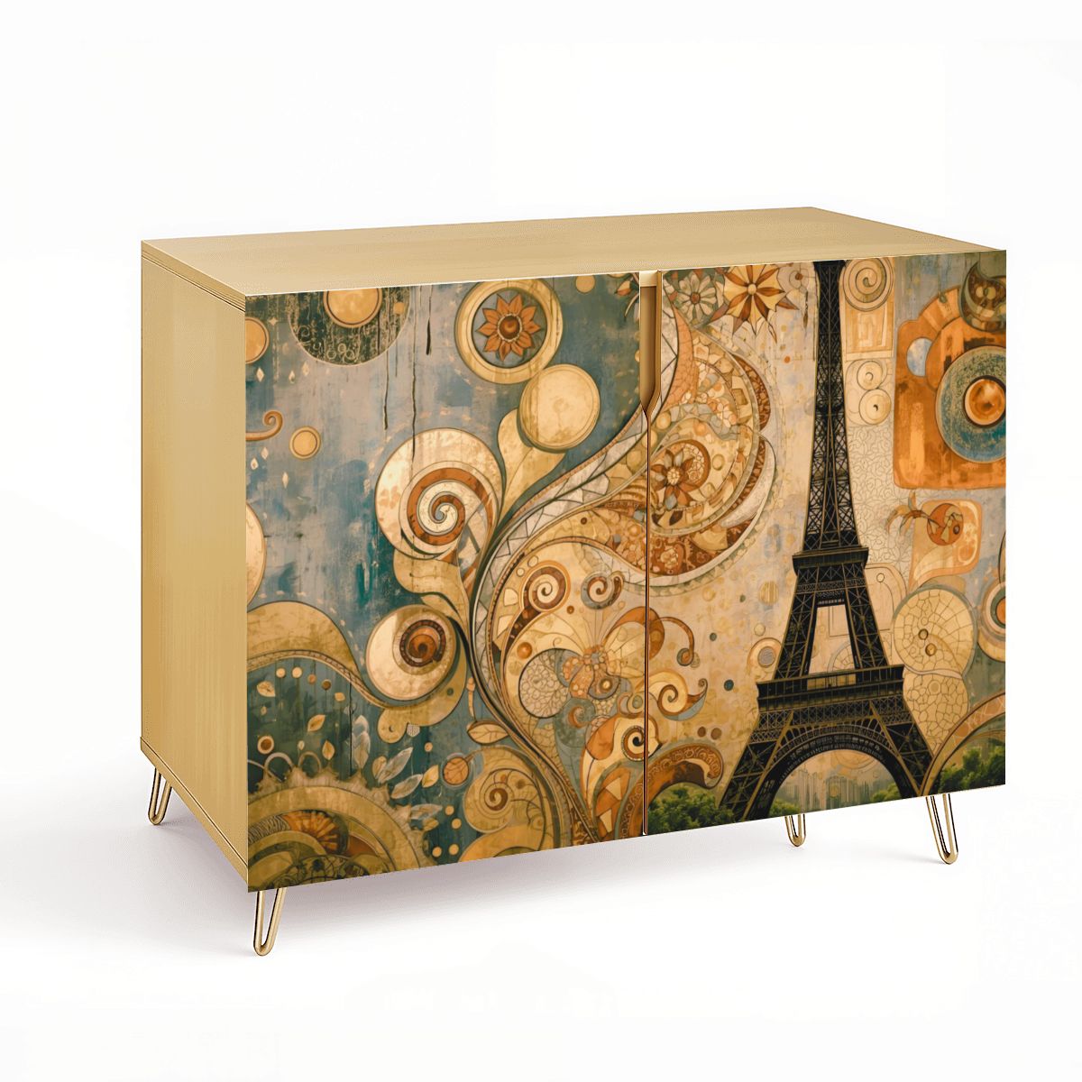 Modern Eifel Tower Wooden Storage Cabinet (Made in USA)