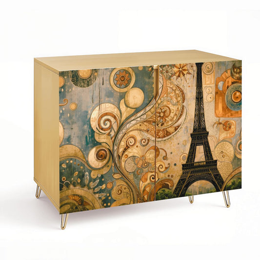 Modern Eifel Tower Wooden Storage Cabinet (Made in USA)