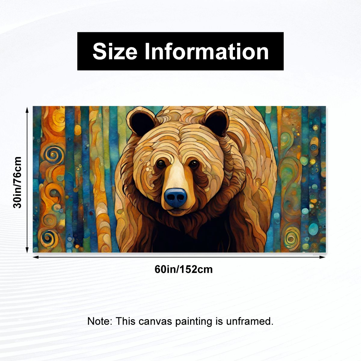 60" x 30" Printed Canvas Fabric Wall Art - No Frame (Made in USA)