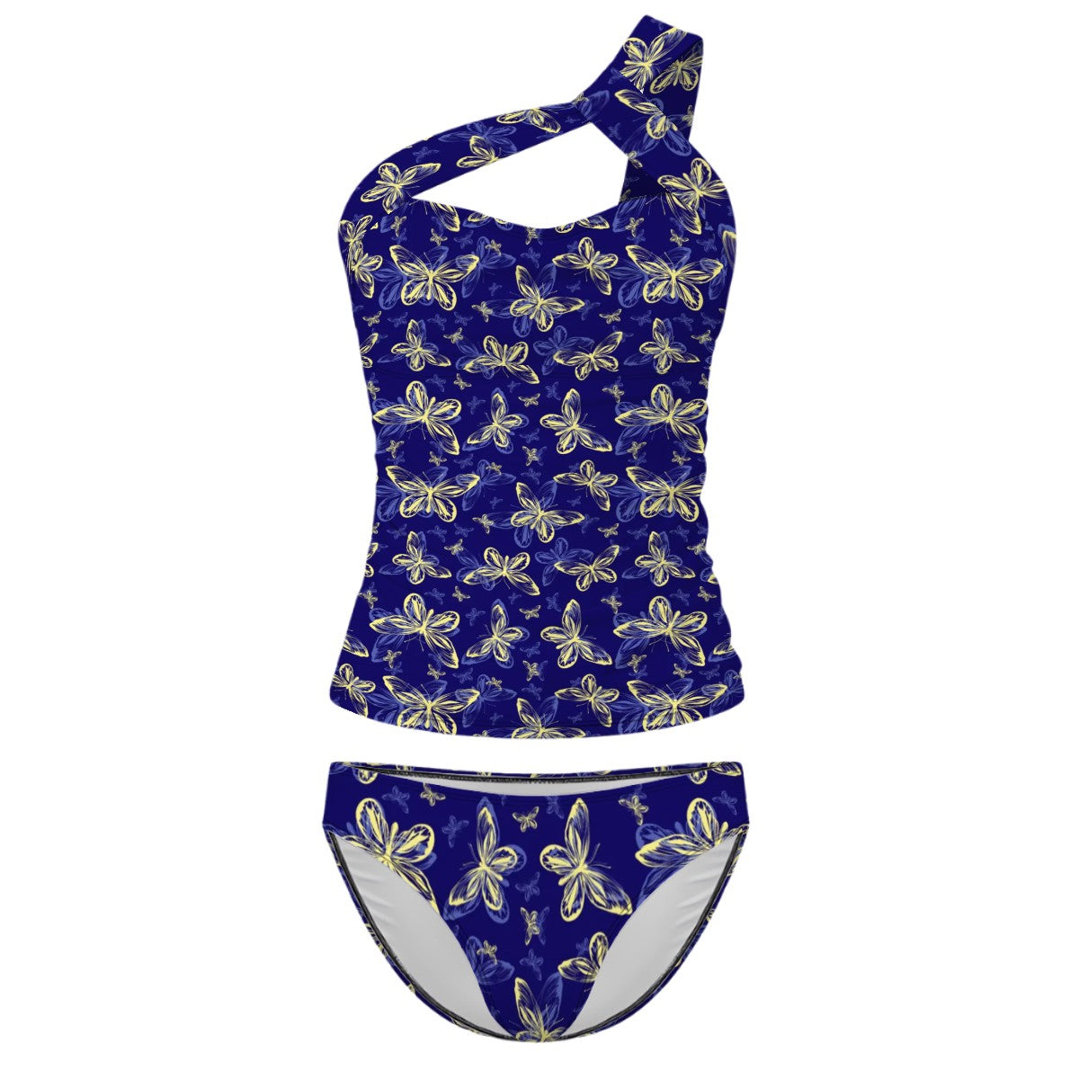 Butterfly Royale One-Shoulder Two Piece Tankini Swimsuit