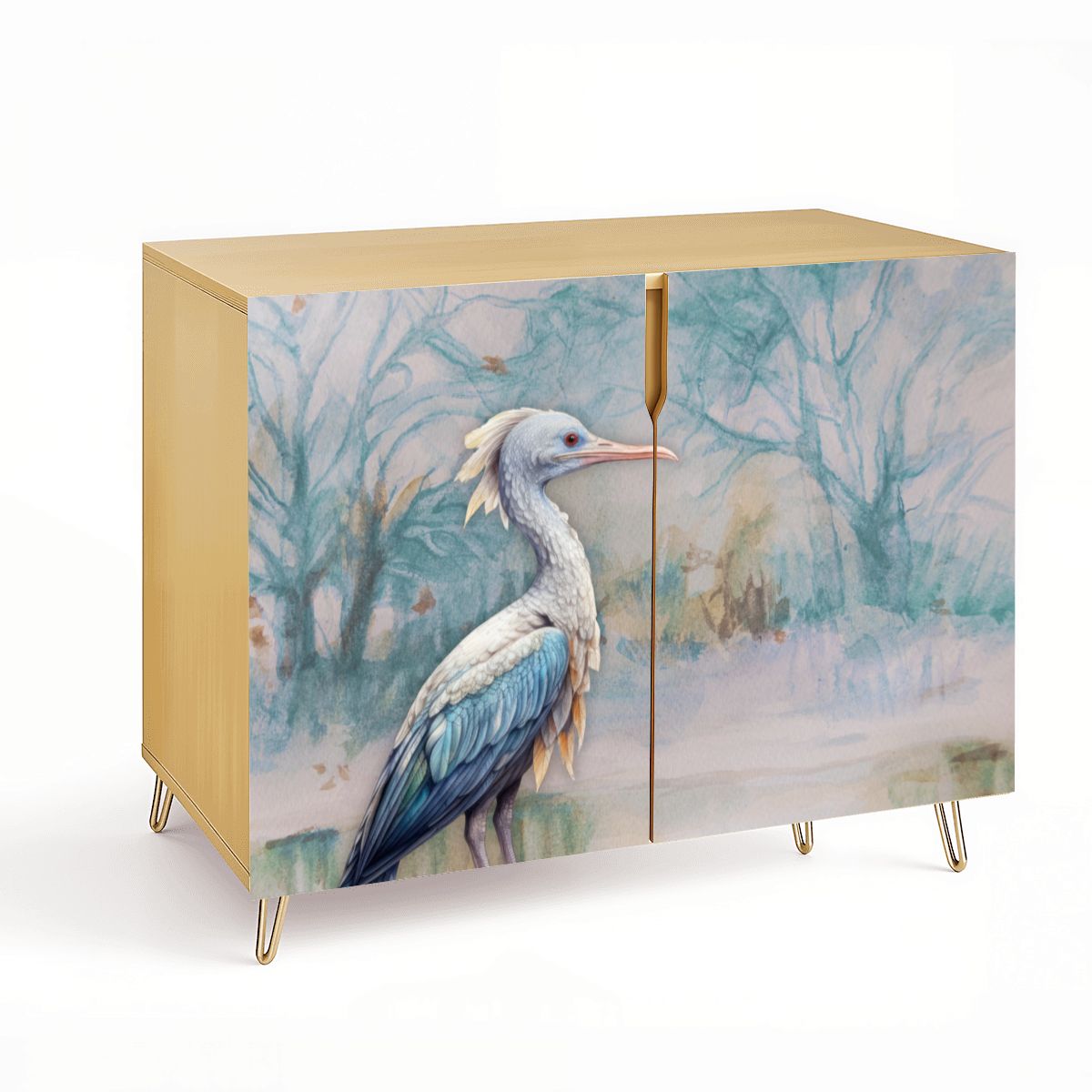 Blue Heron Art Wooden Storage Cabinet (Made in USA)