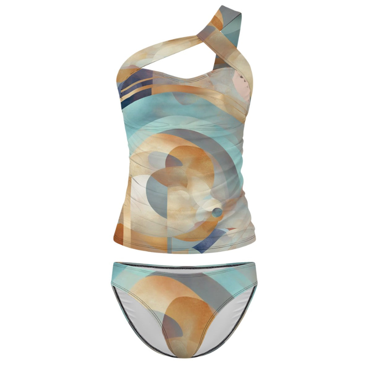 Tonnie One-Shoulder Two Piece Tankini Swimsuit
