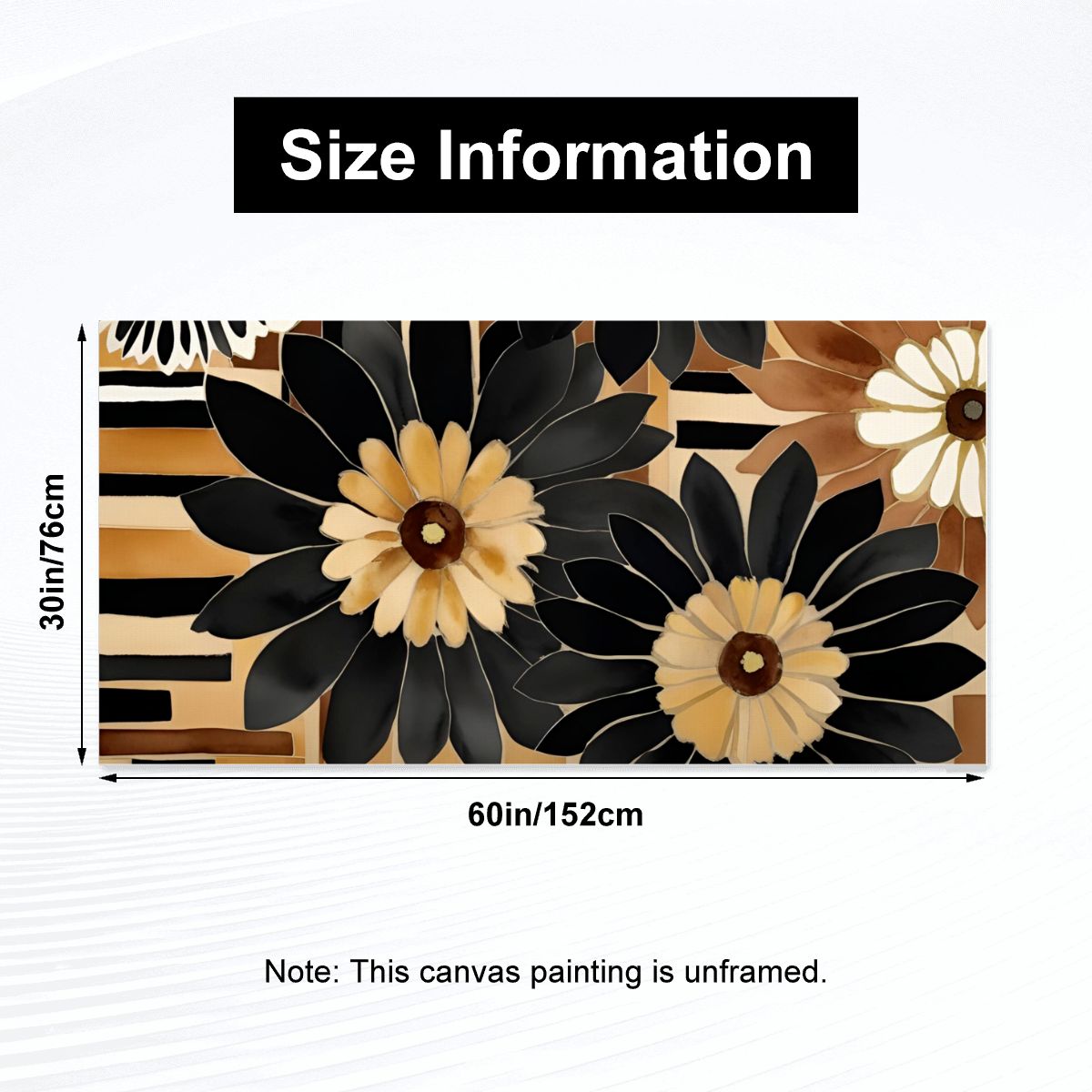 60" x 30" Printed Canvas Fabric Wall Art - No Frame (Made in USA)