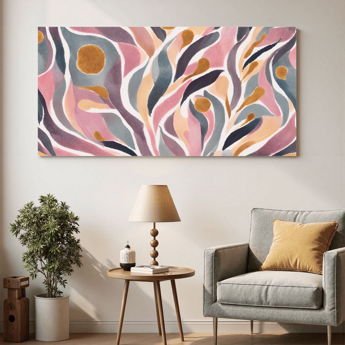 60" x 30" Printed Canvas Fabric Wall Art - No Frame (Made in USA)