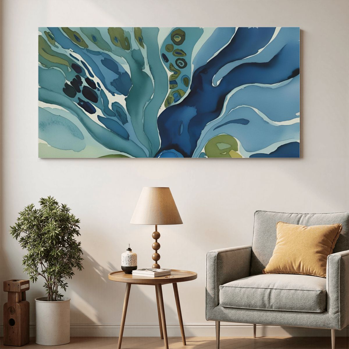 60" x 30" Printed Canvas Fabric Wall Art - No Frame (Made in USA)