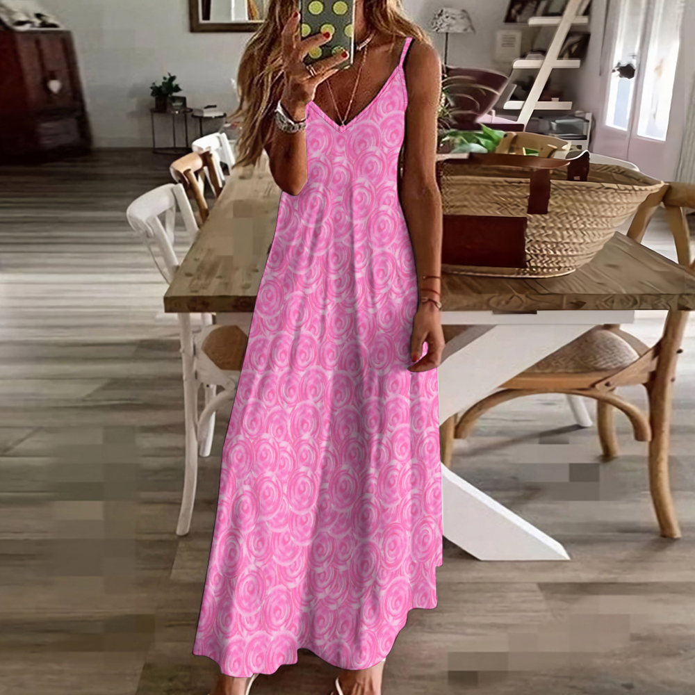 Pink Swirl Women's Summer Fashion Slip Dress