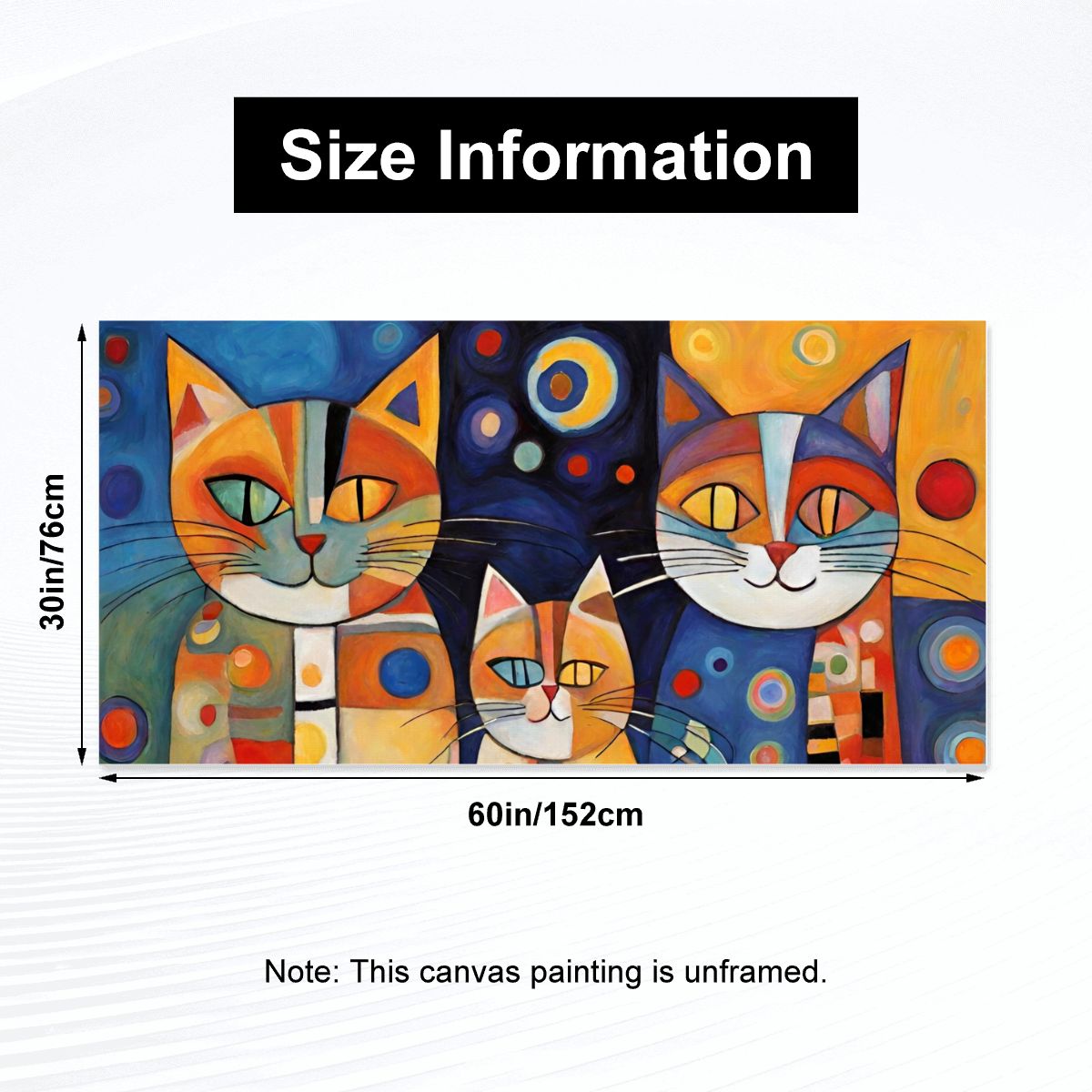 60" x 30" Printed Canvas Fabric Wall Art - No Frame (Made in USA)