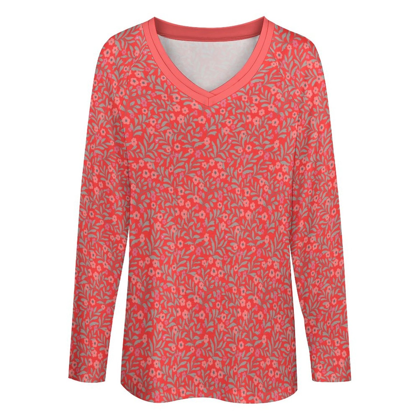 Creighton V-neck Loose Long Sleeve T-shirt