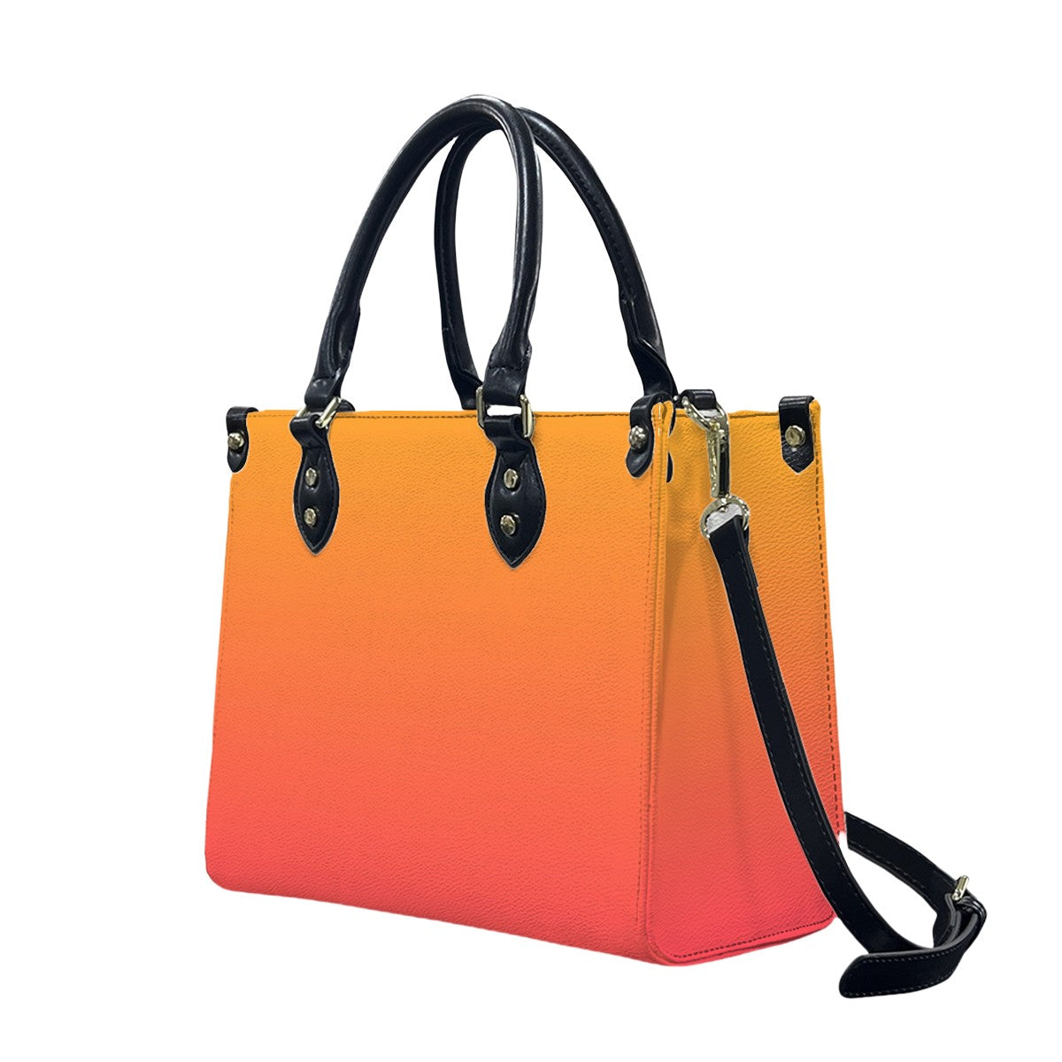 Orange Ombre Women's PU Leather Shoulder Handbag