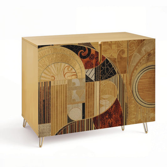 Modern Abstract Wooden Storage Cabinet (Made in USA)