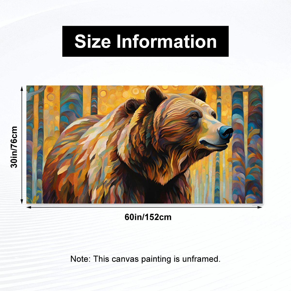 60" x 30" Printed Canvas Fabric Wall Art - No Frame (Made in USA)