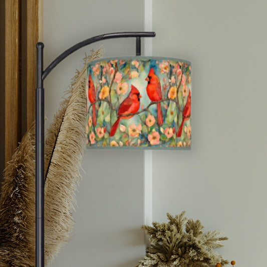 Cardinal Birds Arc Floor Lamp (Made in USA)