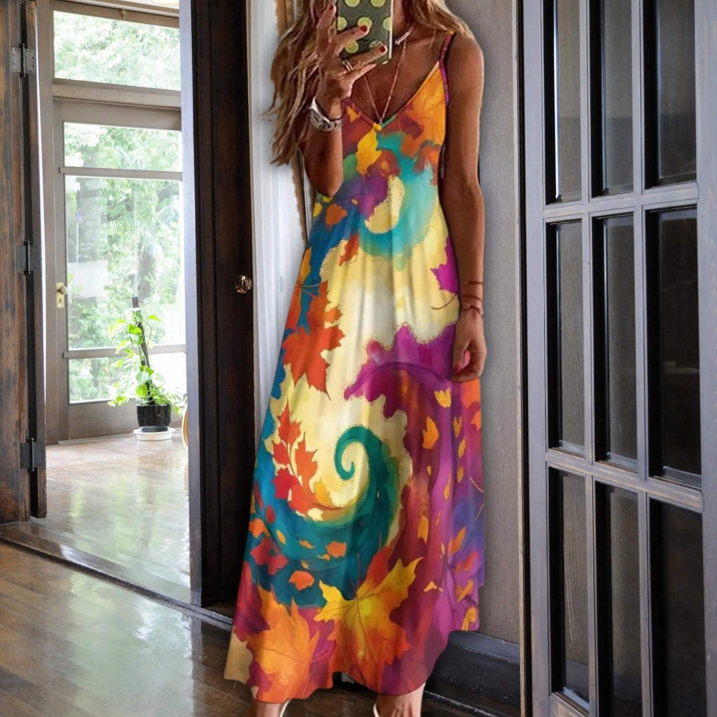 Autumn Leaves Women's Summer Fashion Slip Dress