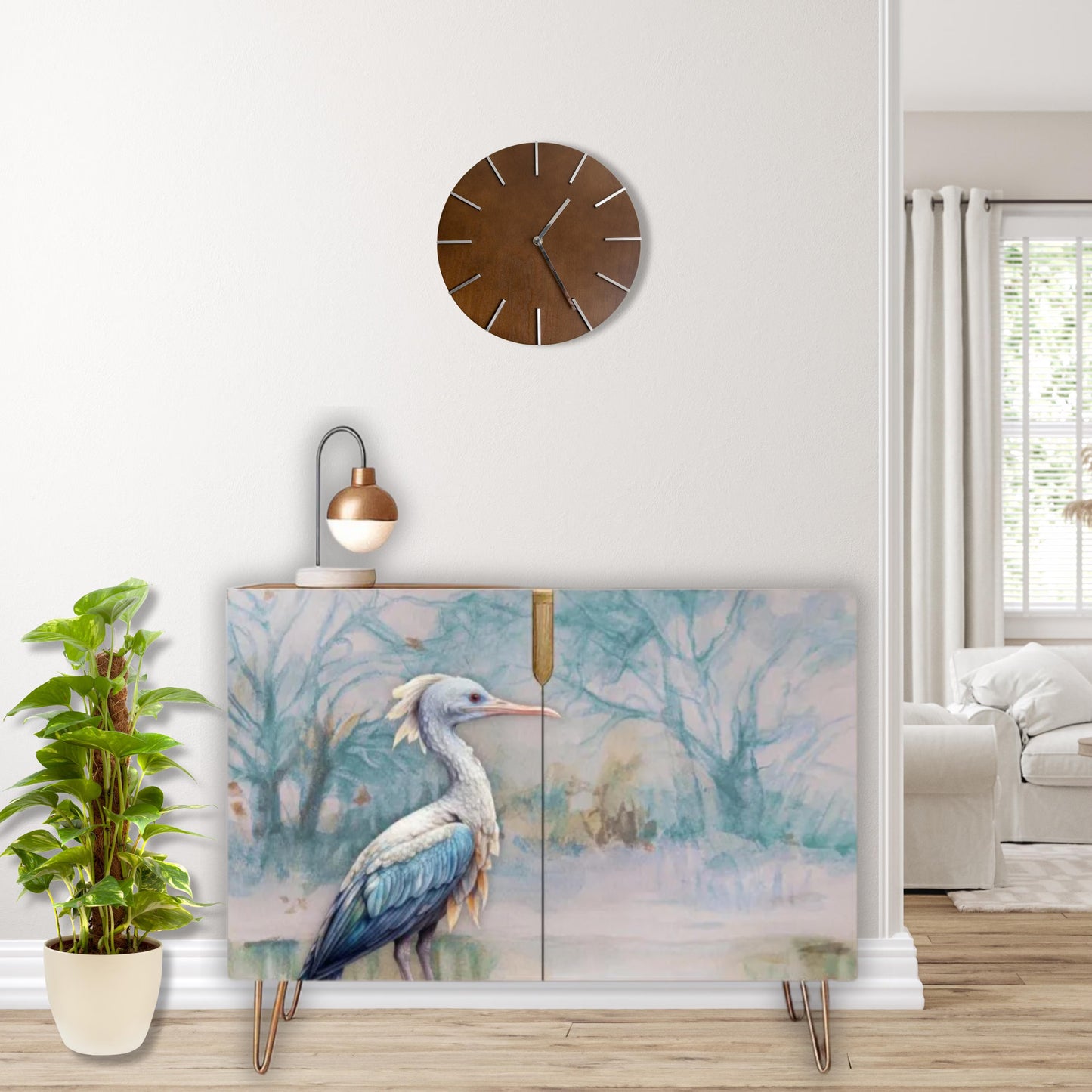 Blue Heron Art Wooden Storage Cabinet (Made in USA)