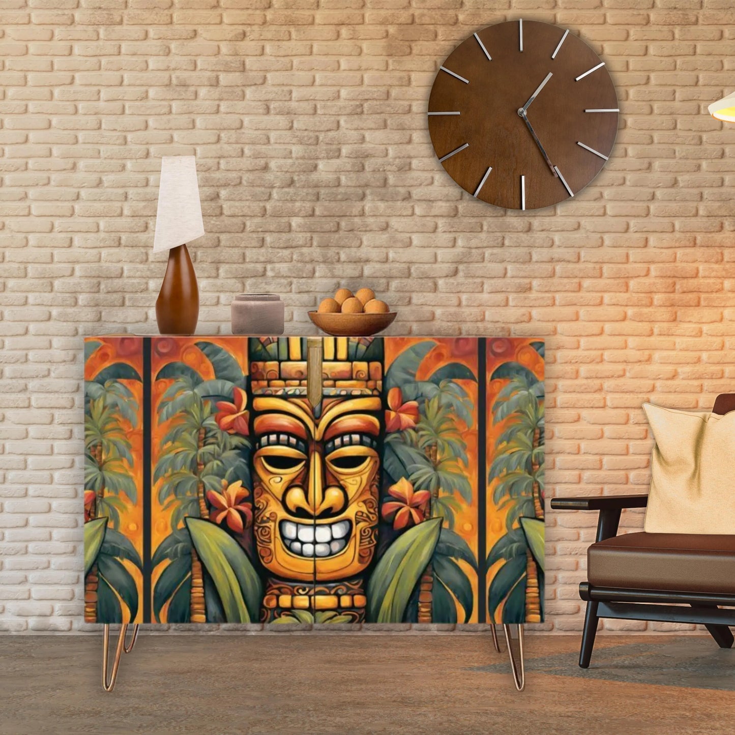 Tiki Art Wooden Storage Cabinet (Made in USA)