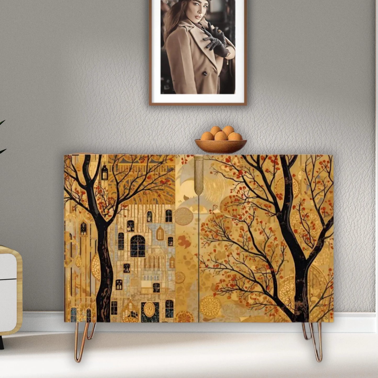 Parisian Art Modern Wooden Storage Cabinet (Made in USA)