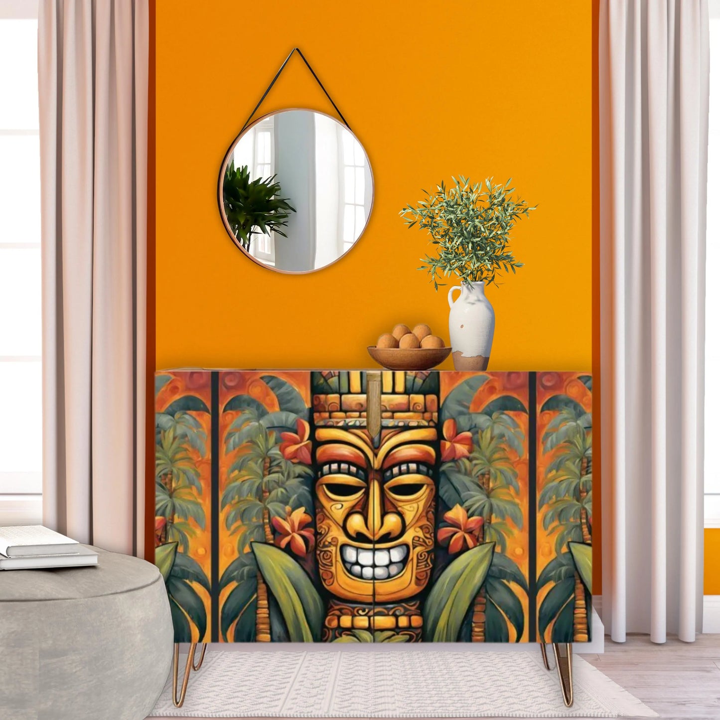 Tiki Art Wooden Storage Cabinet (Made in USA)