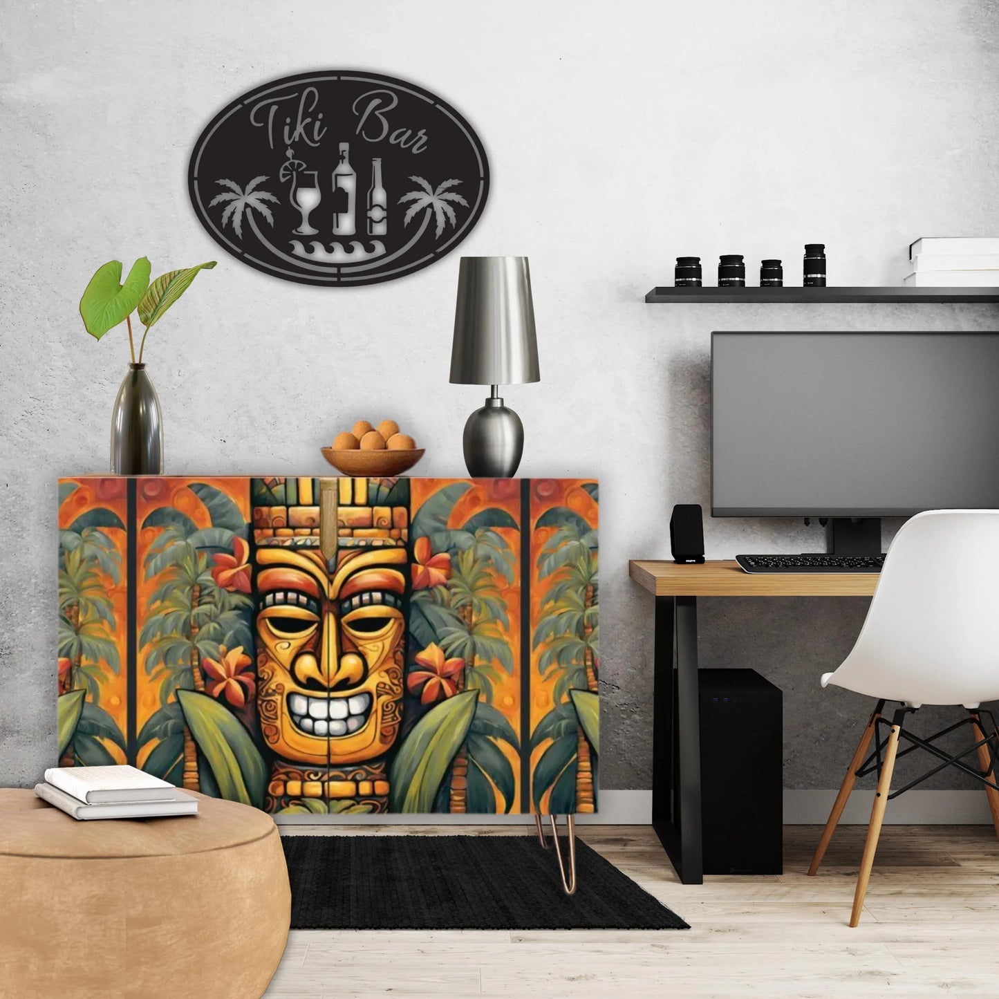 Tiki Art Wooden Storage Cabinet (Made in USA)