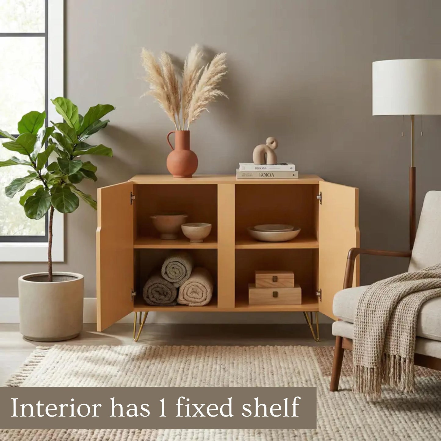 American Flag Wooden Storage Cabinet (Made in USA)