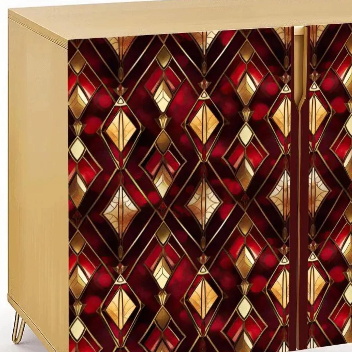 Geometric Wooden Storage Cabinet (Made in USA)