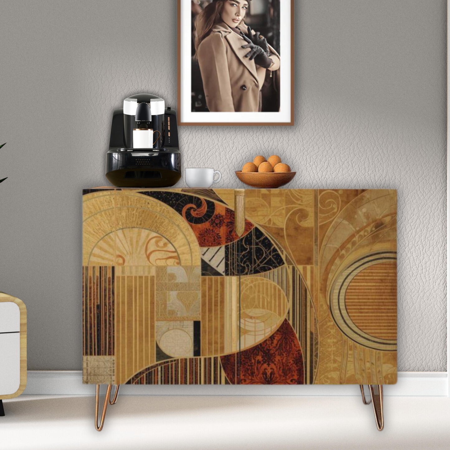 Modern Abstract Wooden Storage Cabinet (Made in USA)
