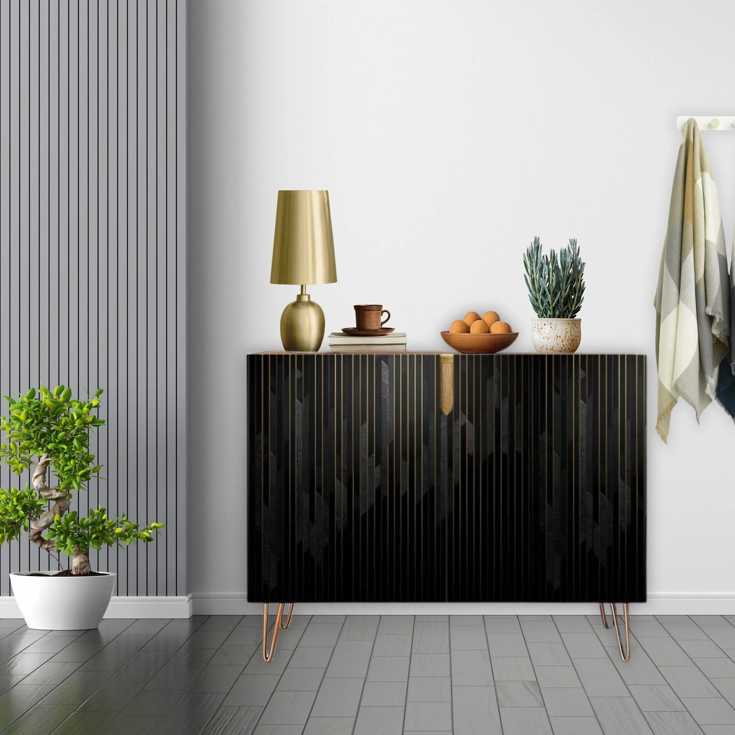 Black Modern Wooden Storage Cabinet (Made in USA)