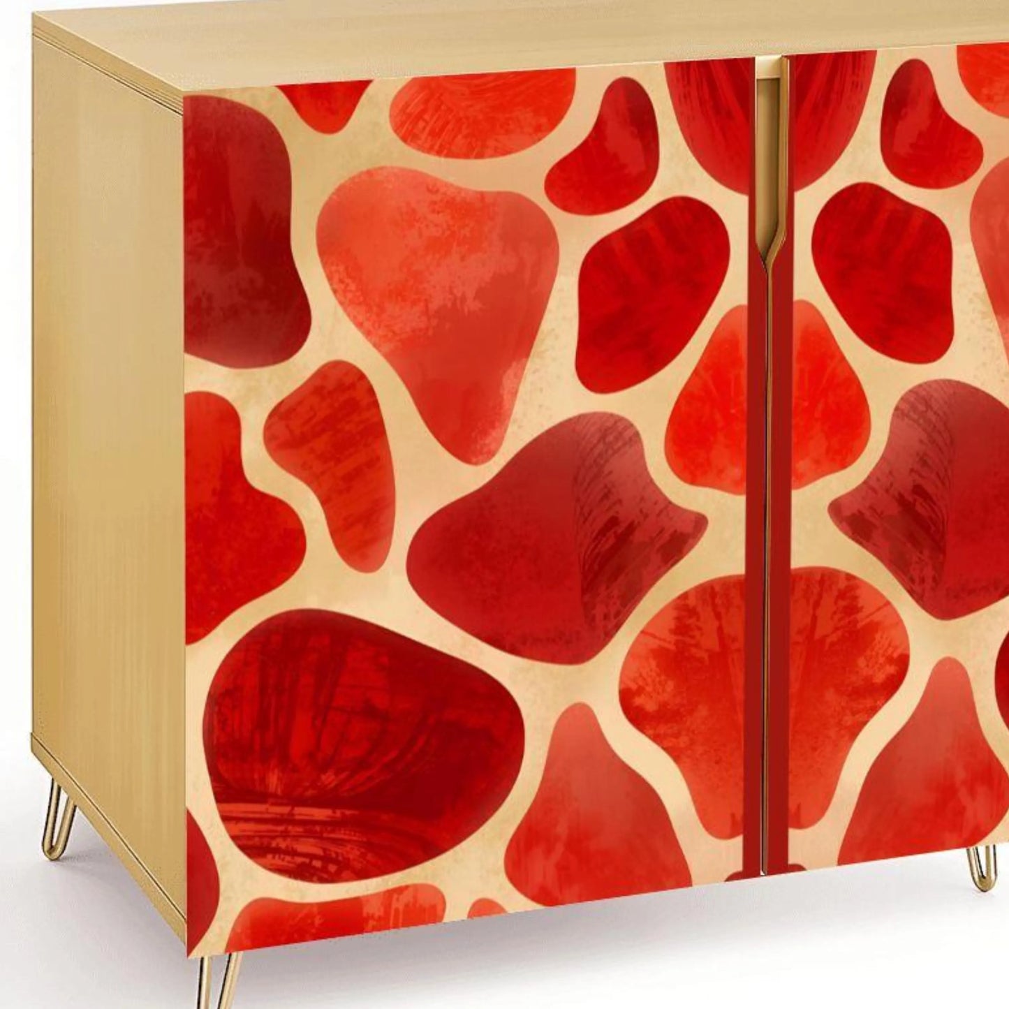 Red Giraffe Wooden Storage Cabinet (Made in USA)